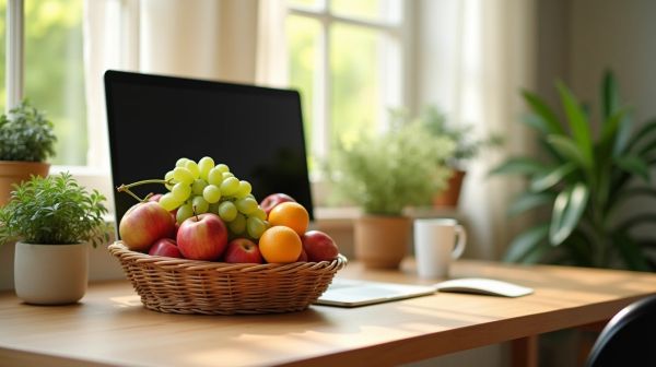 Optimiser la santé au bureau avec une corbeille de fruits frais